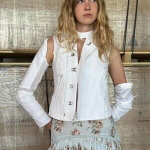 Gucci SS2010 White Bondage Moto Jacket